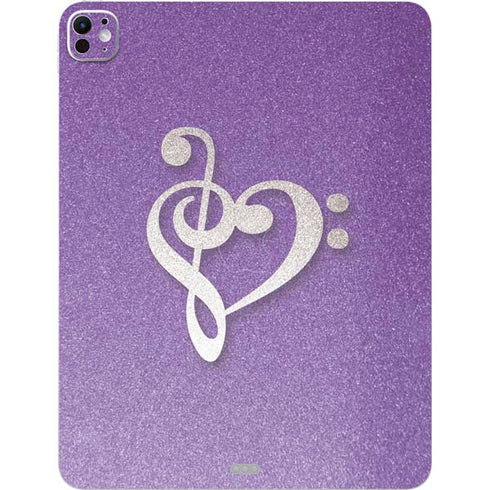 Purple Glitter Musical Heart iPad Pro 13in M4 (2024) Skin