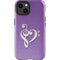 Purple Glitter Musical Heart iPhone 15 Impact Case