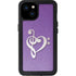 Purple Glitter Musical Heart iPhone 15 Plus Waterproof Case