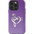 Purple Glitter Musical Heart iPhone 15 Pro Impact Case