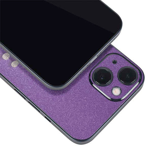 Purple Glitter Musical Heart iPhone 15 Skin