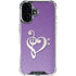 Purple Glitter Musical Heart iPhone 16 Clear Case