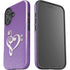 Purple Glitter Musical Heart iPhone 16 Impact Case