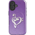 Purple Glitter Musical Heart iPhone 16 Magsafe Impact Case