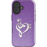 Purple Glitter Musical Heart iPhone 16 Plus Impact Case