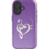 Purple Glitter Musical Heart iPhone 16 Plus Magsafe Impact Case