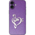 Purple Glitter Musical Heart iPhone 16 Plus Skin