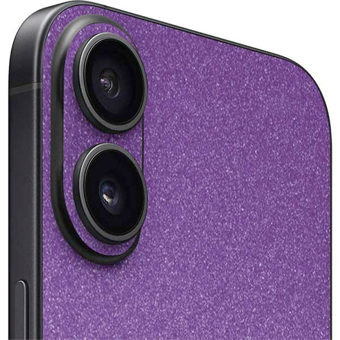 Purple Glitter Musical Heart iPhone 16 Plus Skin