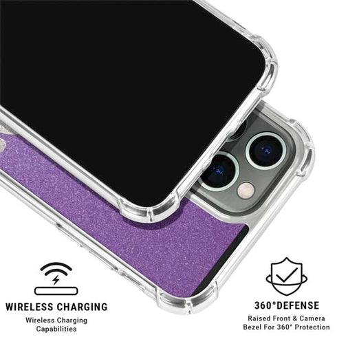 Purple Glitter Musical Heart iPhone 16 Pro Clear Case