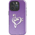 Purple Glitter Musical Heart iPhone 16 Pro Impact Case