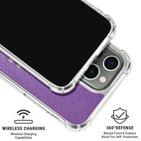 Purple Glitter Musical Heart iPhone 16 Pro Max Clear Case