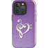 Purple Glitter Musical Heart iPhone 16 Pro Max Impact Case