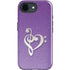 Purple Glitter Musical Heart iPhone 16e Impact Case