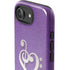 Purple Glitter Musical Heart iPhone 16e Impact Case