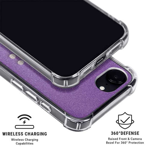 Purple Glitter Musical Heart iPhone 16e MagSafe Case