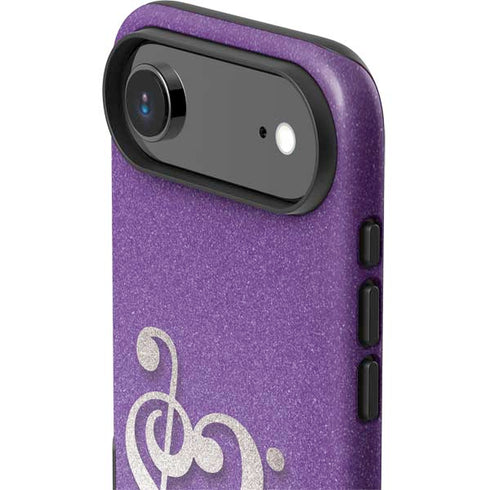 Purple Glitter Musical Heart iPhone 17 Air Impact Case