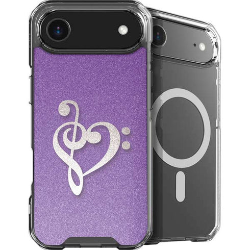Purple Glitter Musical Heart iPhone 17 Air MagSafe Case