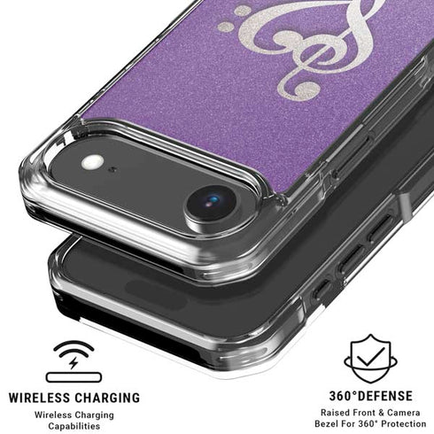 Purple Glitter Musical Heart iPhone 17 Air MagSafe Case