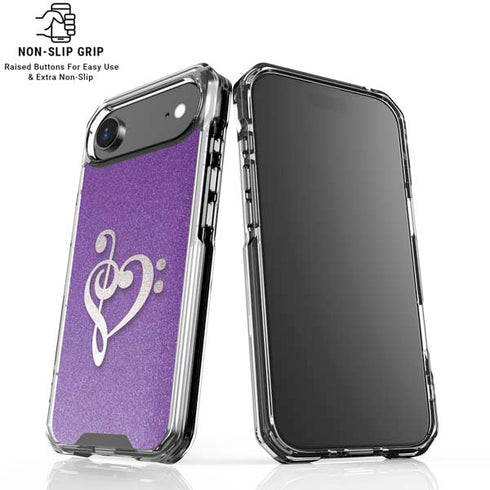 Purple Glitter Musical Heart iPhone 17 Air MagSafe Case