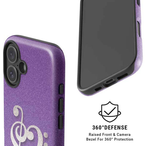 Purple Glitter Musical Heart iPhone 17 Magsafe Impact Case