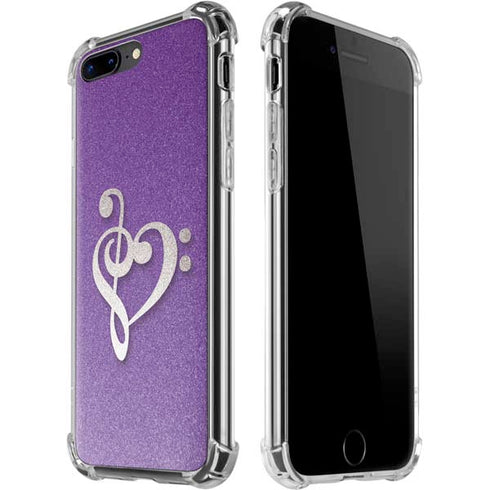 Purple Glitter Musical Heart iPhone Cases