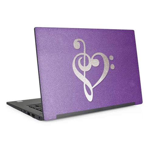 Purple Glitter Musical Heart Dell Latitude Skin