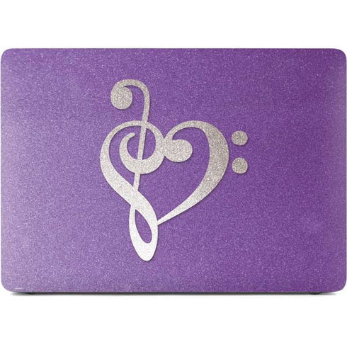 Purple Glitter Musical Heart Apple MacBook Air Skin