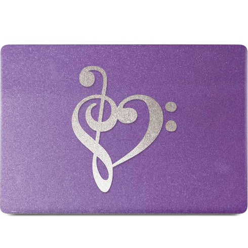 Purple Glitter Musical Heart MacBook Skins