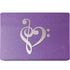 Purple Glitter Musical Heart MacBook Skins