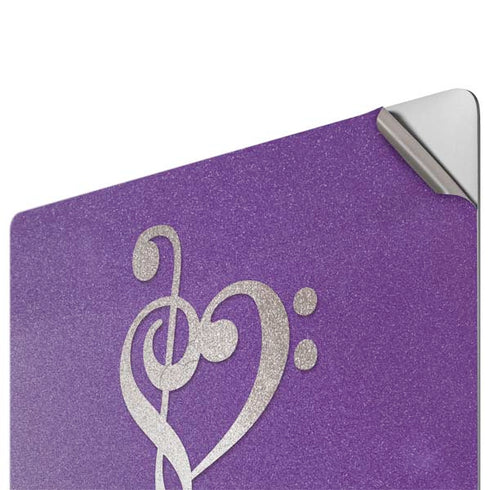Purple Glitter Musical Heart Apple MacBook Pro 16-inch Skin