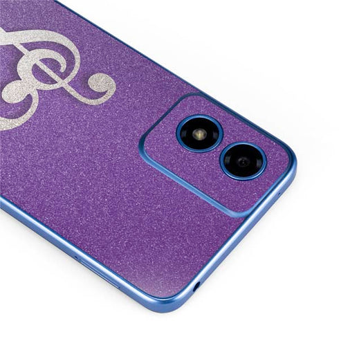 Purple Glitter Musical Heart Moto G Play 4G (2024) Skin