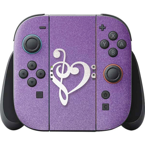 Purple Glitter Musical Heart Nintendo Skins