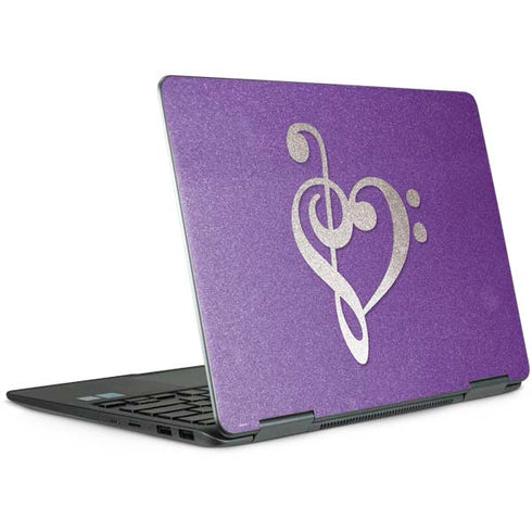 Purple Glitter Musical Heart Notebook 9 Pro 13in (2017) Skin