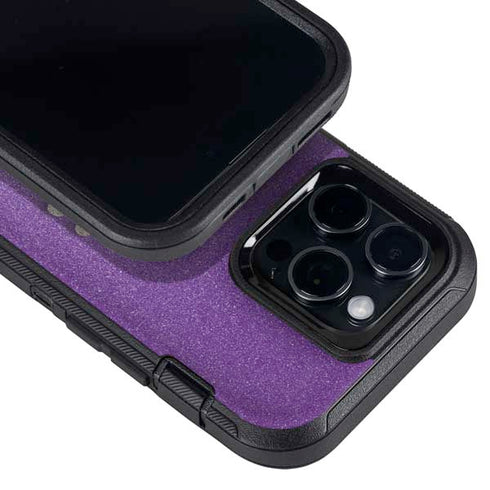 Purple Glitter Musical Heart Otterbox Defender iPhone Skin