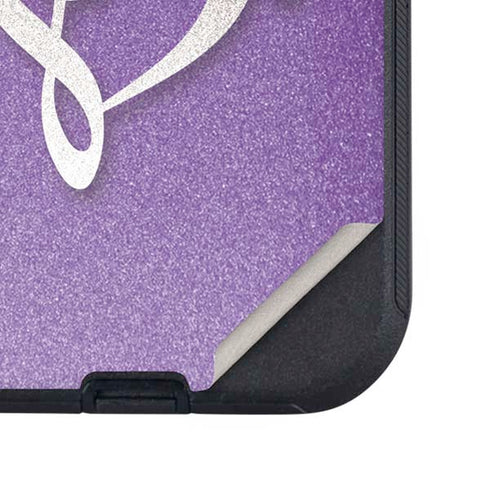 Purple Glitter Musical Heart Otterbox Defender iPhone Skin