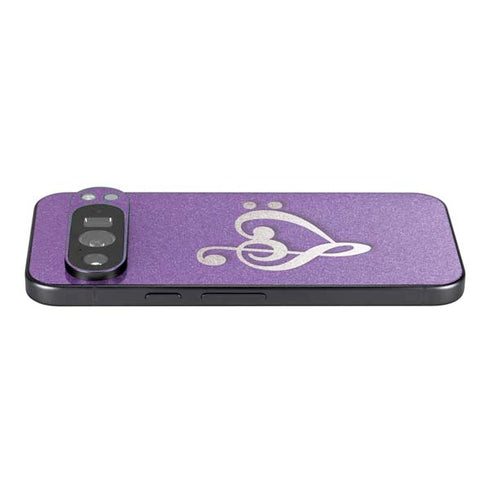 Purple Glitter Musical Heart Pixel 9 Pro XL Skin