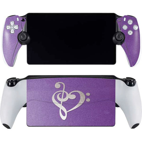 Purple Glitter Musical Heart PlayStation PS5 Skins
