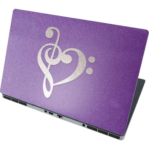 Purple Glitter Musical Heart Dell Precision Skin