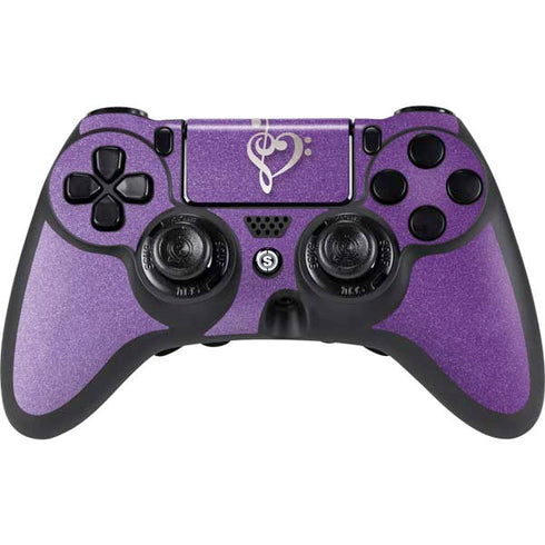 Purple Glitter Musical Heart PlayStation PS4 Skins