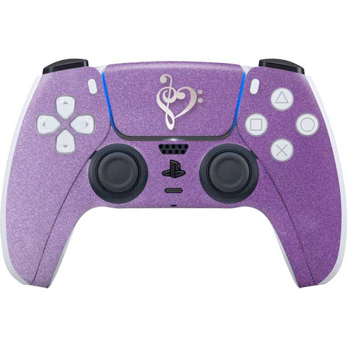 Purple Glitter Musical Heart PlayStation PS5 Skins