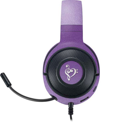 Purple Glitter Musical Heart Razer Kraken X Skin