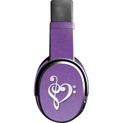 Purple Glitter Musical Heart Skullcandy Crusher Wireless Skin