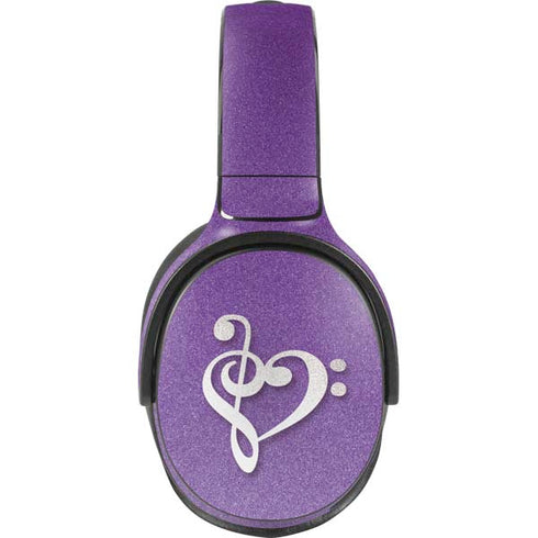 Purple Glitter Musical Heart Skullcandy Venue Skin