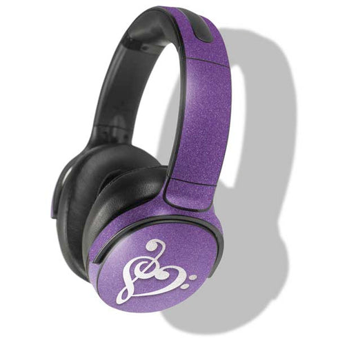 Purple Glitter Musical Heart Skullcandy Venue Skin