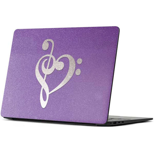 Purple Glitter Musical Heart Surface Laptop 7 13.8in Skin