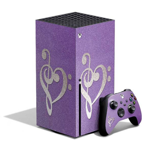 Purple Glitter Musical Heart Xbox Series X Bundle Skin