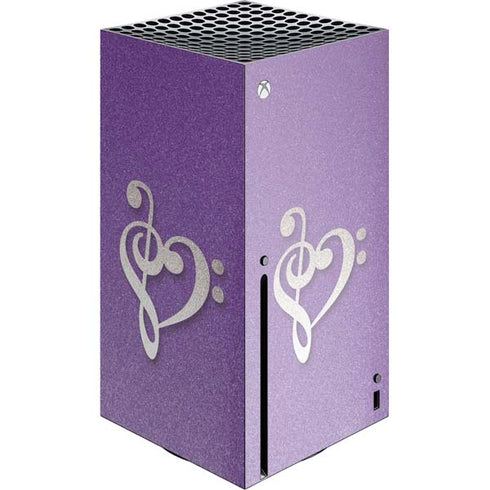 Purple Glitter Musical Heart Xbox Series X Skins