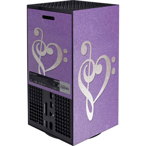 Purple Glitter Musical Heart XBox Series X Digital Edition Bundle Skin