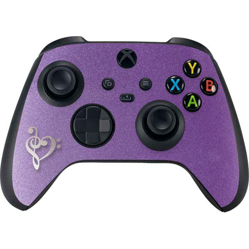 Purple Glitter Musical Heart XBox Series X Digital Edition Bundle Skin