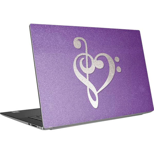 Purple Glitter Musical Heart Dell XPS Skin